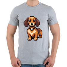 PRINTFASHION pixel tacskó #2 - Férfi póló - Sport szürke férfi póló