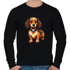 PRINTFASHION pixel tacskó #2 - Férfi pulóver - Fekete