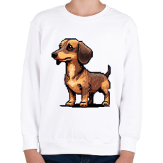 PRINTFASHION pixel tacskó - Gyerek pulóver - Fehér