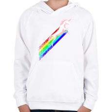 PRINTFASHION Pixel unicorn - Gyerek kapucnis pulóver - Fehér