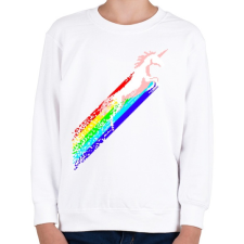 PRINTFASHION Pixel unicorn - Gyerek pulóver - Fehér gyerek pulóver, kardigán