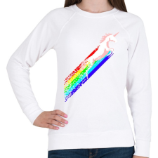 PRINTFASHION Pixel unicorn - Női pulóver - Fehér női pulóver, kardigán