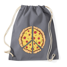PRINTFASHION Pizza béke - Sportzsák, Tornazsák - Grafitszürke tornazsák
