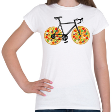 PRINTFASHION Pizza bicikli - Női póló - Fehér