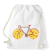 PRINTFASHION Pizza bicikli - Sportzsák, Tornazsák - Fehér tornazsák