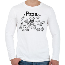 PRINTFASHION pizza chef - Férfi hosszú ujjú póló - Fehér férfi póló