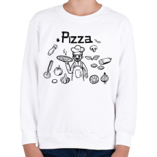PRINTFASHION pizza chef - Gyerek pulóver - Fehér