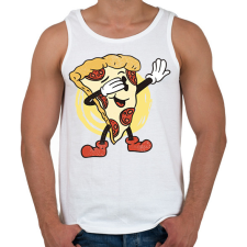 PRINTFASHION Pizza dab - Férfi atléta - Fehér atléta, trikó