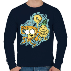 PRINTFASHION Pizza és az ananász - Férfi pulóver - Sötétkék