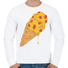 PRINTFASHION Pizza fagyi - Férfi pulóver - Fehér férfi pulóver, kardigán