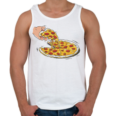 PRINTFASHION Pizza - Férfi atléta - Fehér