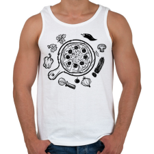 PRINTFASHION pizza - Férfi atléta - Fehér atléta, trikó