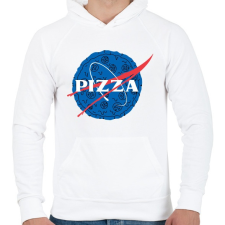 PRINTFASHION Pizza - Férfi kapucnis pulóver - Fehér férfi pulóver, kardigán