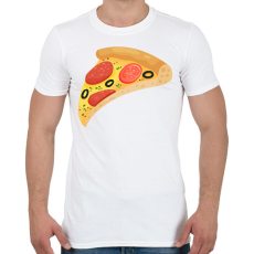 PRINTFASHION Pizza  - Férfi póló - Fehér
