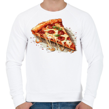 PRINTFASHION Pizza - Férfi pulóver - Fehér férfi pulóver, kardigán