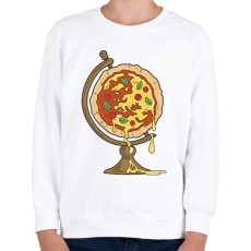 PRINTFASHION Pizza földgömb - Gyerek pulóver - Fehér