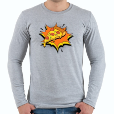 PRINTFASHION Pizza forever - Férfi hosszú ujjú póló - Sport szürke