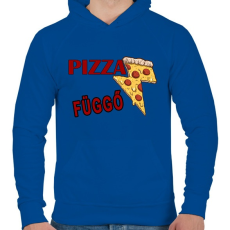 PRINTFASHION Pizza Függő - Férfi kapucnis pulóver - Királykék