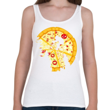 PRINTFASHION Pizza hold - Női atléta - Fehér női trikó