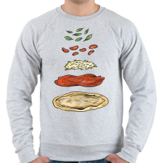 PRINTFASHION Pizza hozzávalók - Férfi pulóver - Sport szürke
