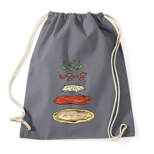 PRINTFASHION Pizza hozzávalók - Sportzsák, Tornazsák - Grafitszürke tornazsák
