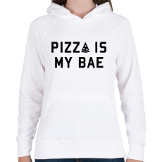PRINTFASHION Pizza is my Bae - Női kapucnis pulóver - Fehér