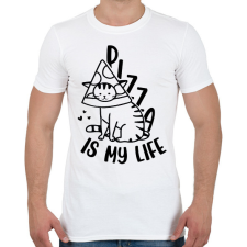 PRINTFASHION Pizza is my life - Férfi póló - Fehér férfi póló