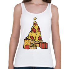 PRINTFASHION Pizza karácsonyfa - Női atléta - Fehér női trikó
