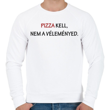 PRINTFASHION Pizza kell, nem a véleményed - Férfi pulóver - Fehér férfi pulóver, kardigán