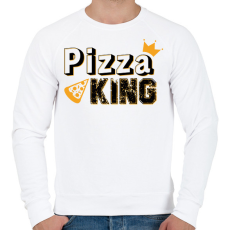 PRINTFASHION Pizza király - Férfi pulóver - Fehér