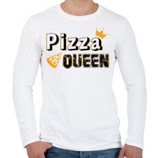 PRINTFASHION Pizza királynő - Férfi hosszú ujjú póló - Fehér