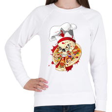 PRINTFASHION Pizza Koponya Szakács - Női pulóver - Fehér
