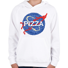 PRINTFASHION Pizza Nasa style - Gyerek kapucnis pulóver - Fehér