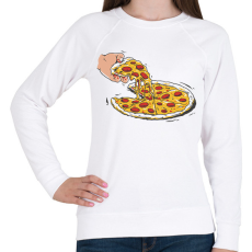 PRINTFASHION Pizza - Női pulóver - Fehér