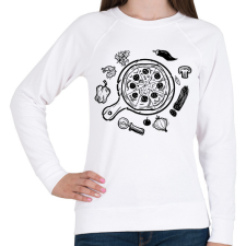 PRINTFASHION pizza - Női pulóver - Fehér női pulóver, kardigán
