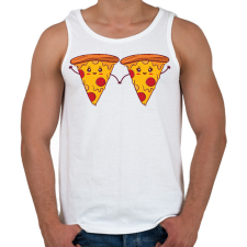 PRINTFASHION Pizza pár - Férfi atléta - Fehér atléta, trikó