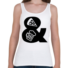 PRINTFASHION Pizza & Sör - Női atléta - Fehér női trikó