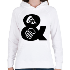 PRINTFASHION Pizza & Sör - Női kapucnis pulóver - Fehér női pulóver, kardigán