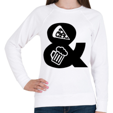 PRINTFASHION Pizza & Sör - Női pulóver - Fehér