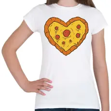 PRINTFASHION Pizza szív - Női póló - Fehér