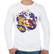 PRINTFASHION Pizza szörf - Férfi hosszú ujjú póló - Fehér