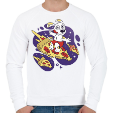 PRINTFASHION Pizza szörf - Férfi pulóver - Fehér férfi pulóver, kardigán