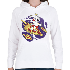 PRINTFASHION Pizza szörf - Női kapucnis pulóver - Fehér női pulóver, kardigán