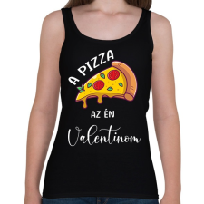 PRINTFASHION Pizza Valentin nap - Női atléta - Fekete női trikó