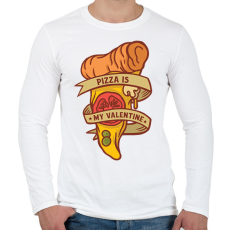 PRINTFASHION Pizza valentin napra - Férfi hosszú ujjú póló - Fehér