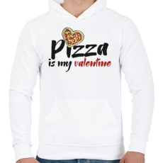 PRINTFASHION Pizza valentine - Férfi kapucnis pulóver - Fehér