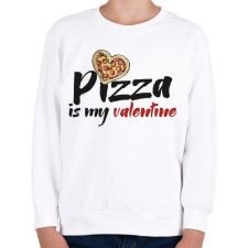 PRINTFASHION Pizza valentine - Gyerek pulóver - Fehér gyerek pulóver, kardigán