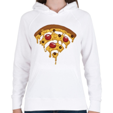 PRINTFASHION Pizza Wi-Fi - Női kapucnis pulóver - Fehér női pulóver, kardigán