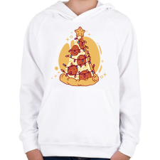 PRINTFASHION Pizzás karácsonyfa - Gyerek kapucnis pulóver - Fehér gyerek pulóver, kardigán