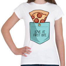 PRINTFASHION Pizzás zseb - Női póló - Fehér női póló